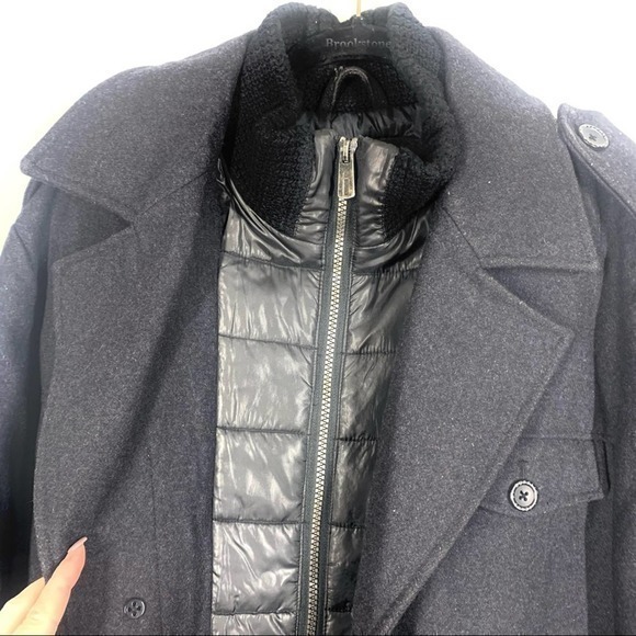 I JEANS by BUFFALO Charcoal Gray Wool-Blend Dual Layer Pea Coat - Picture 8 of 13